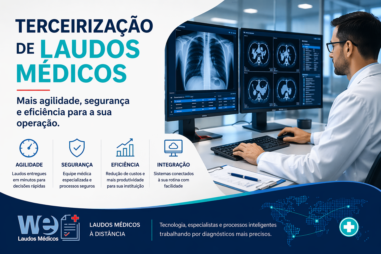 Terceirização de laudos médicos para clínicas e hospitais